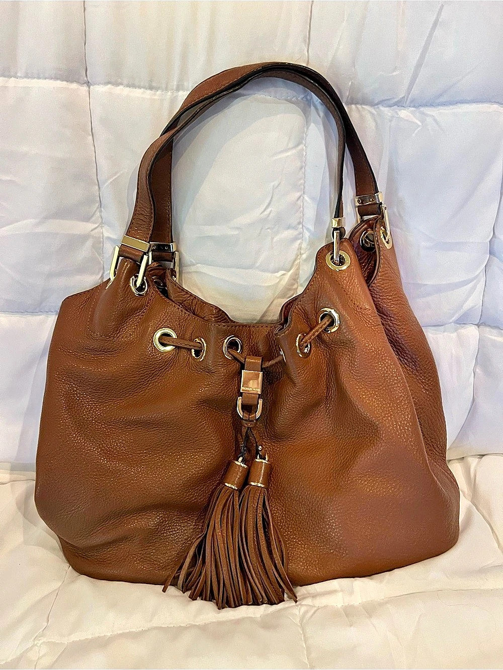 Michael Kors Skorpios Large Leather Hobo Bag in Brown